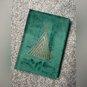 Green Velvet Gold Embossed Christmas Organizer Book